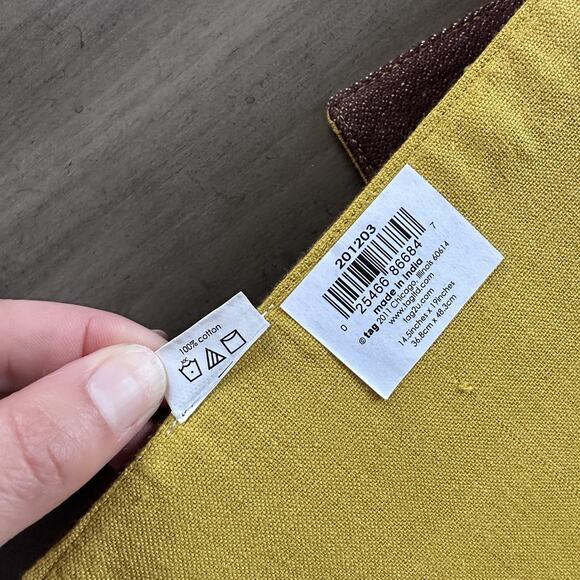 TAG Fall Placemats Set of 8 Rust Green Brown Earthtone Striped Cotton Blend. NEW - Picture 4 of 9